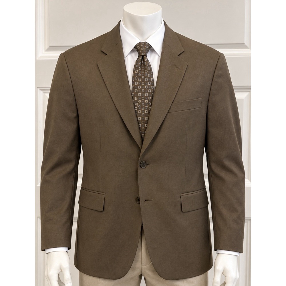 IZOD LACOSTE Men's Wool Sport Coat Blazer Jacket 42R Brown Professional